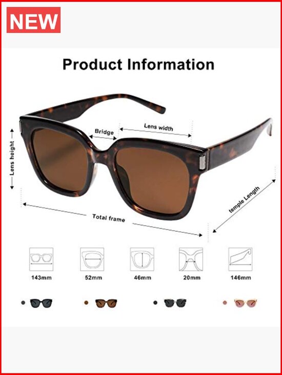 Square Polarized Sunglasses with UV400 Protection main image 6